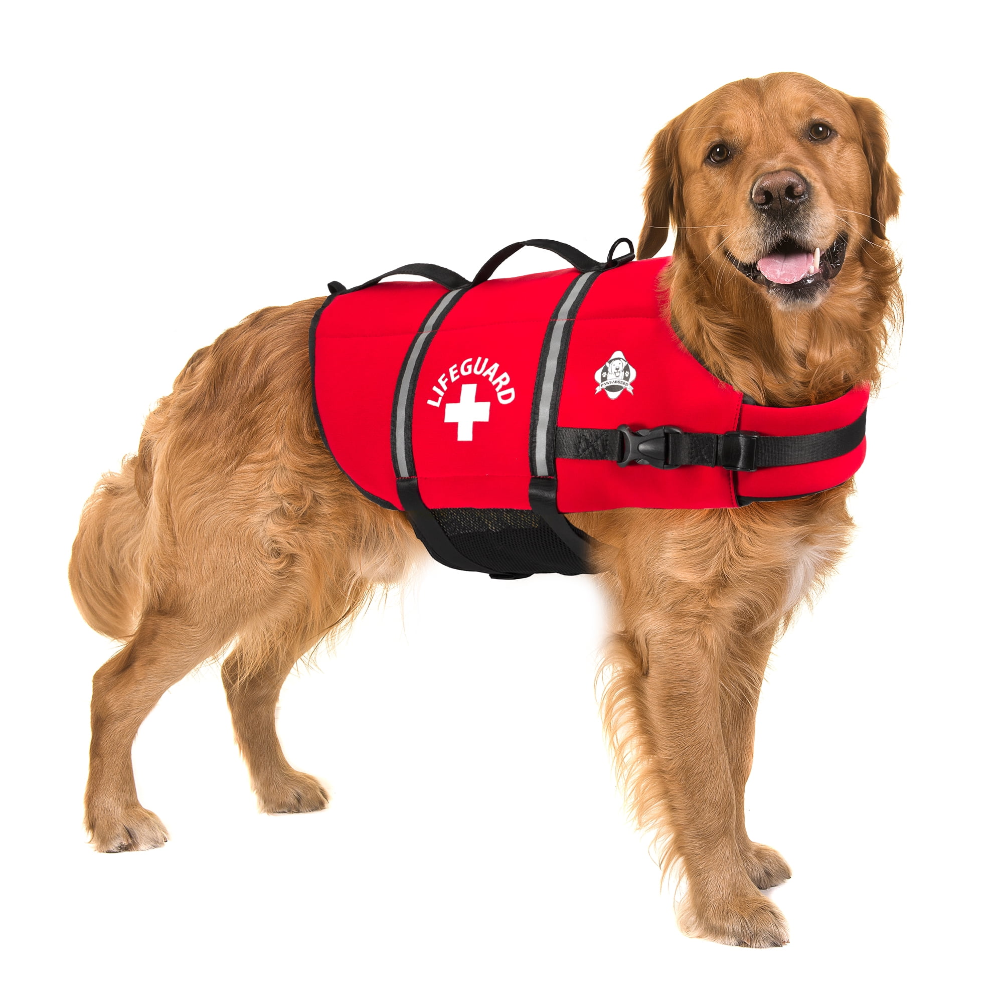 Paws Aboard Dog Life Jacket Keep Your Canine Safe with a Neoprene Life Vest Designer Life Jackets Perfect for Swimming and Boating Red Large