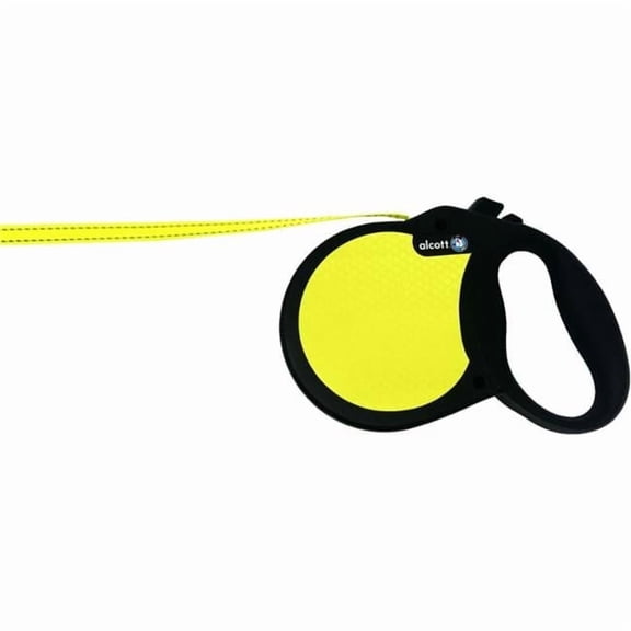 Paws-Alcott RLSH AV LG BK Alcott Visibility Retractable Belt Leash - Large, Neon Yellow