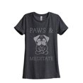 thumbnail image 1 of Paws And Meditate Women's Fashion Relaxed T-Shirt Tee Charcoal Grey X-Large, 1 of 3