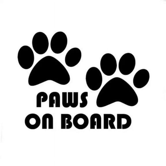 Paws on Board Car Vinyl Sticker, Dog on Board Car Safety Sign, Animal Car Sticker, Car Window Sign for Dog Mom/Dad, Paw Print Design Vinyl Decal (Black)