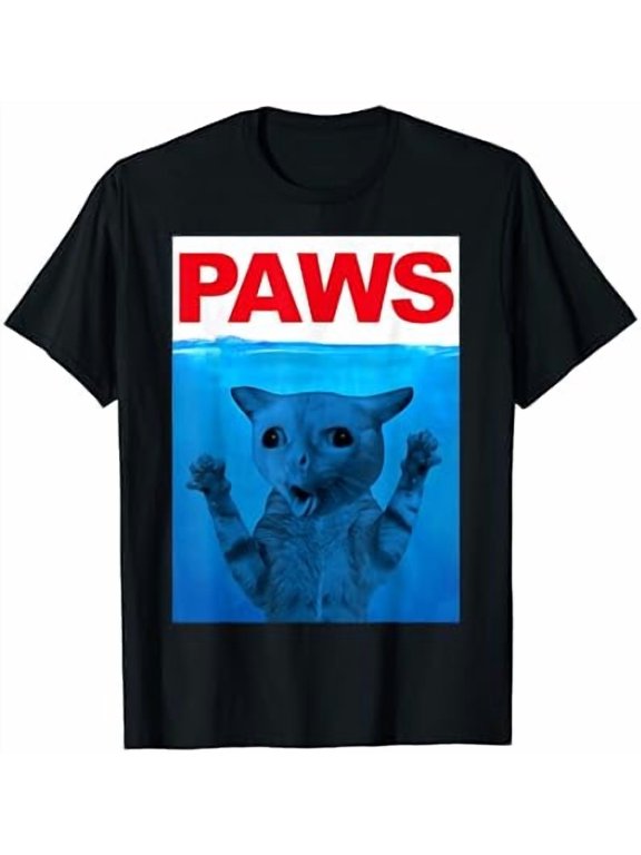 Paws Cat Funny Kitty Lover Funny Cats Dads Mom Shirt BLACK Unisex S-5XL Hot Trending Shirt, Vintage Birthday Gift