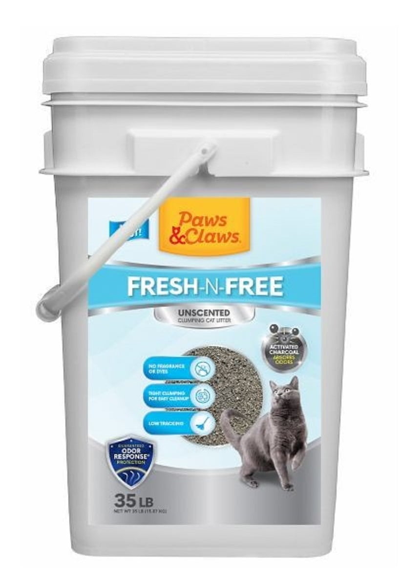 Paws & Claws 231934 FreshNFree 35 Pounds Pail Clumping Unscented Cat