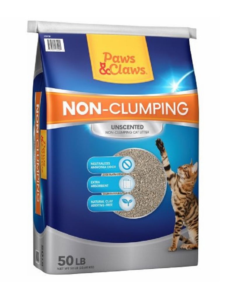 Paws & Claws PAWS&CLAWS50B NonClumping Clay Unscented Cat Litter, 50
