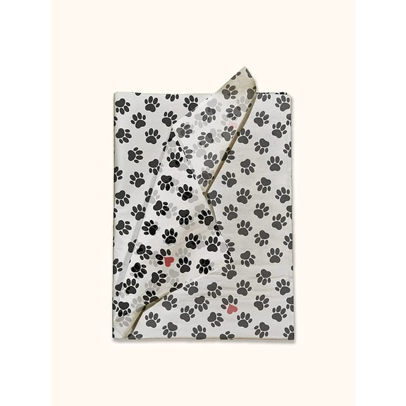 Paws Decorative Printed Tissue Paper 24 Sheets of 20"x30"