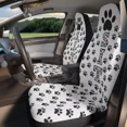 thumbnail image 1 of Paws Dog Seats Bucket Front Fit Universal SUV Set Covers Seat Car Theme Love Pet Pattern Print Paw Brown and Beige, 1 of 4