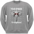 thumbnail image 1 of Paws - Elephant Your Opinion is Irrelephant Heather Adult Crew Neck Sweatshirt, 1 of 1