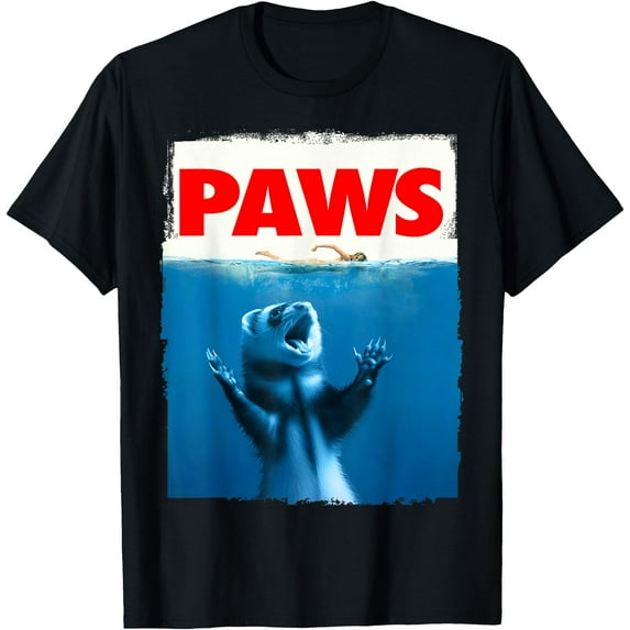 Paws Ferret Funny Softstyle Unisex T-Shirt,Black Color,Size YXS