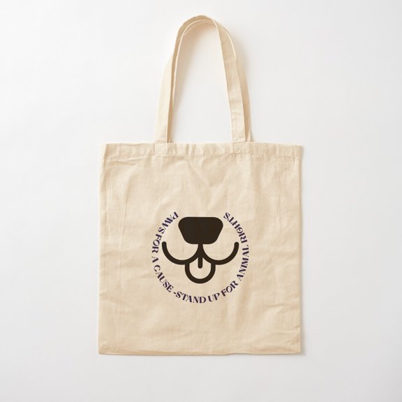 Paws For A Cause Stand Up For Animal Rights Snout Canvas Tote Bags, Reusable Shopping Bag
