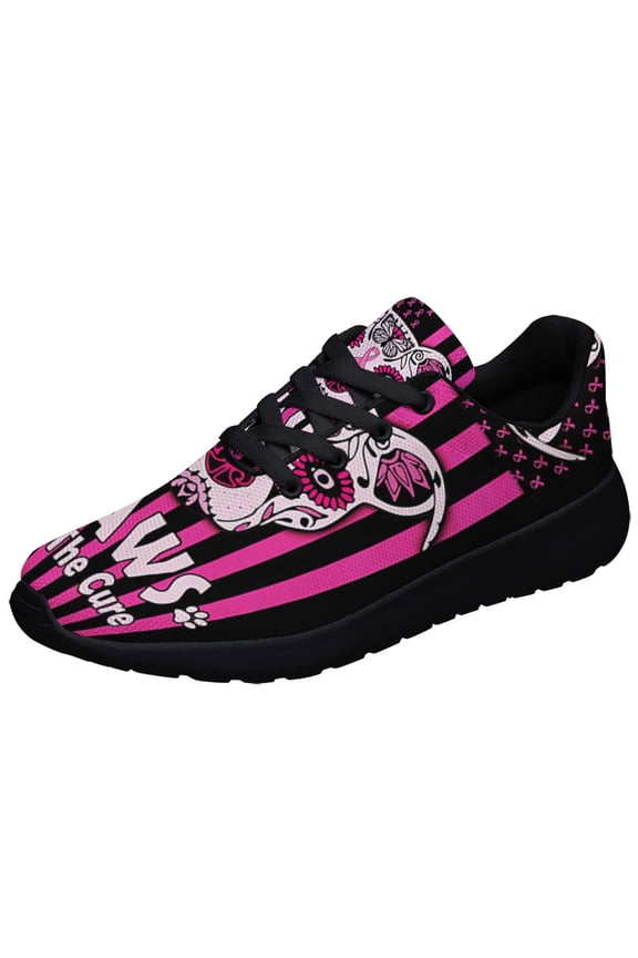 Paws For The Cure Breast Cancer Awareness Shoes Sneakers for Women Men Black Size 13