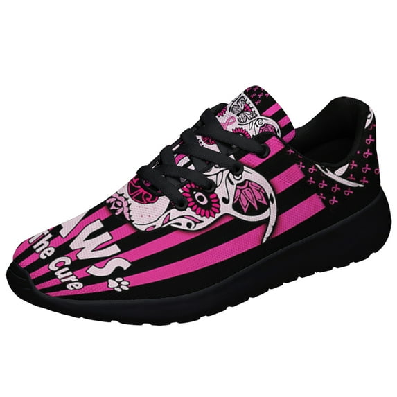 Paws For The Cure Breast Cancer Awareness Shoes Sneakers for Women Men Black Size 9