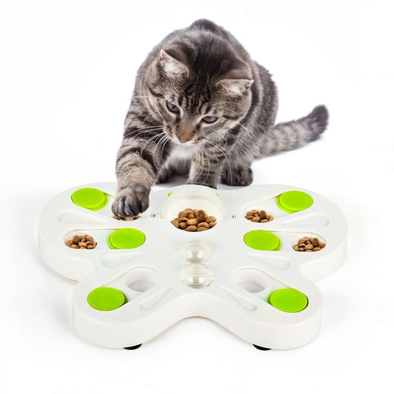 All For Paws Interactive Cat Puzzle Feeder Toy, Cat Slow Puzzle Feeding Toy for Kitty IQ Training & Mental Stimulation, Butterfly