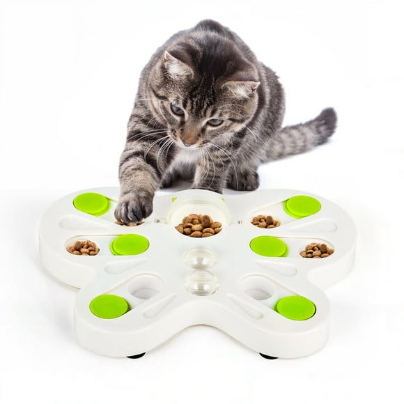 All For Paws Interactive Cat Puzzle Feeder Toy, Cat Slow Puzzle Feeding Toy for Kitty IQ Training & Mental Stimulation, Butterfly