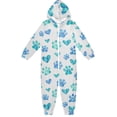 thumbnail image 1 of Paws Love Pattern One Piece Pajamas Soft Jumpsuit Cozy Sleep and Play Romper Zipper and Pockets 5-6T, 1 of 8