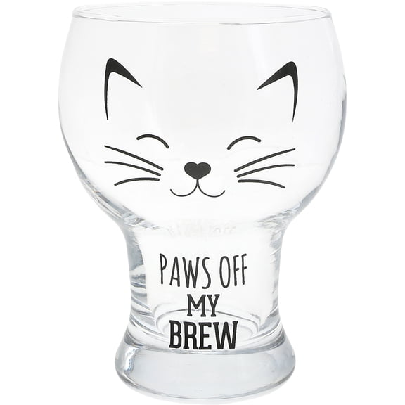 Pavilion Gift Company - Paws Off - CAT - 15 oz Pilsner Glass