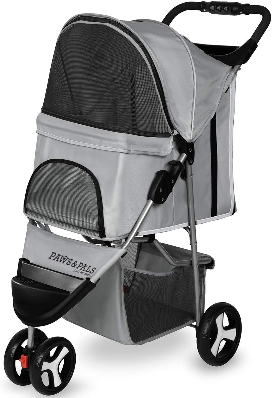 Paws & Pals 3 Wheeler Elite Jogger Pet Stroller Cat/Dog Easy to Walk Folding Travel Carrier