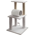 thumbnail image 1 of Paws & Pals Cat Tree Climb Tower Cave Condo Scratching Post (Small) (White), 1 of 3