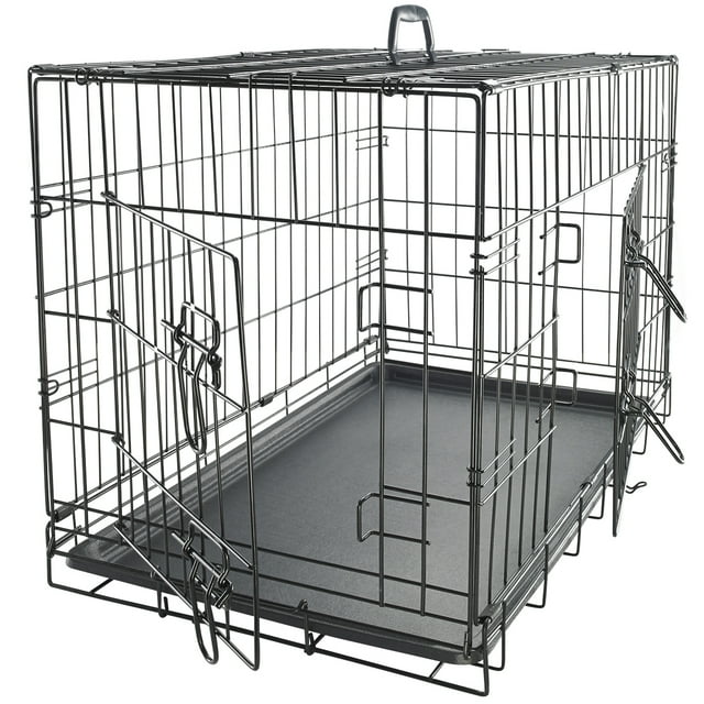 Paws & Pals Dog Crate Large with DoubleDoor and Removable Tray (48