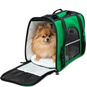 Paws & Pals Pet Carrier Airline Approved Soft-Sided Dogs Cats Kitten Puppy Carrying Bag (Dark Green)(Small)
