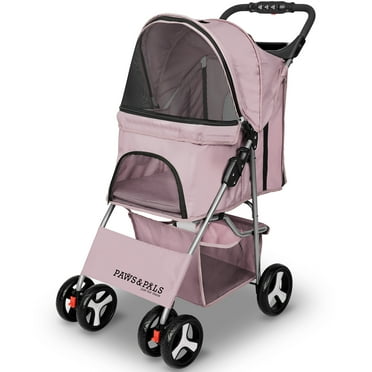 Paws & Pals Pet Stroller for Dogs and Cats - Elite Comfortable 4-Wheel Travel Jogger
