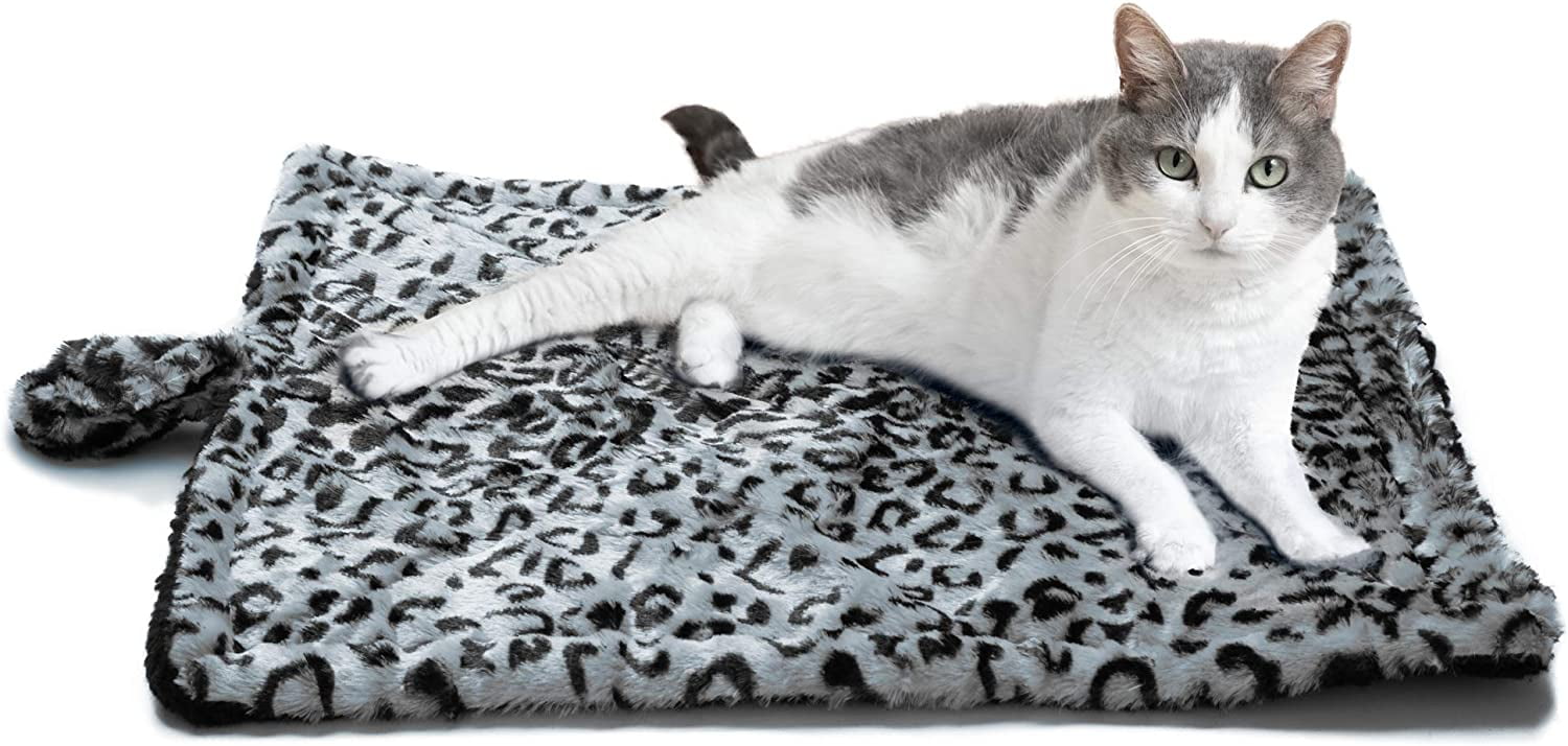 Frisco Microfiber Chenille Paw Print Dog & Cat Mat, Dark Gray