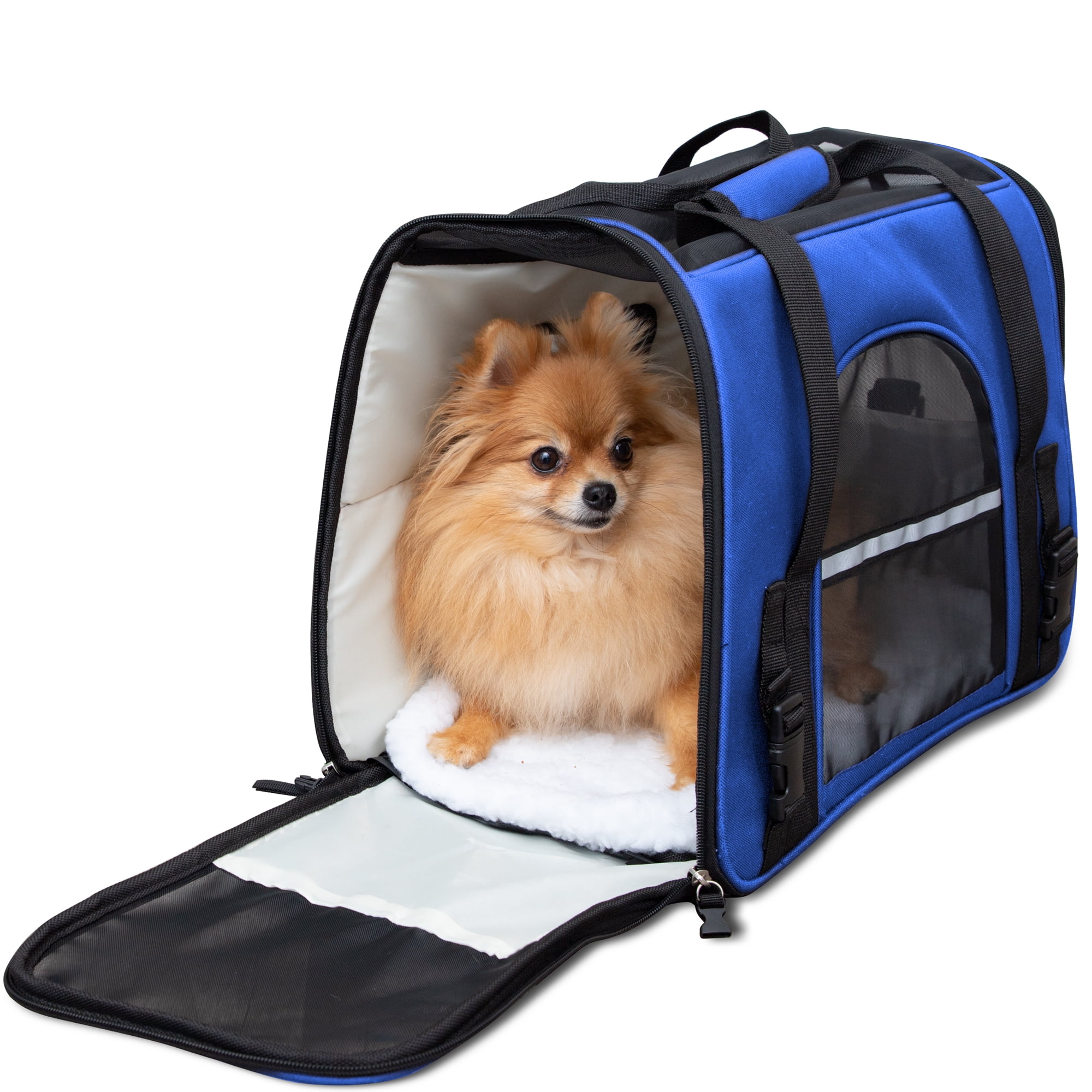 Paws & Pals Soft Sided Pet Carrier, FAA Airline Approved, Blue 