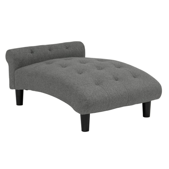 Paws & Purrs Luxury Cat Chaise Lounge Sofa – Tufted Raised Pet Bed | Plush 4″ Cushion, Elegant Furniture for Cats or Dogs, Easy-Assemble, Gray