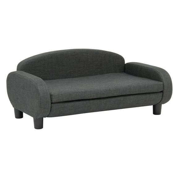 Paws & Purrs Multi-Cat Sofa Elevated Pet Bed for Indoor Cats Raised Cats Couch with Removable Washable Mattress Cover for Kittens, Dogs - 35.5" Wide, Ash