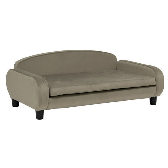 Paws & Purrs Multi-Cat Sofa Bed – 41.5″ Wide Elevated Pet Couch with 3″ Foam Mattress, Removable Machine-Washable Cover – Stylish Indoor Pet Furniture for Two or More Cats and Dogs, Ash