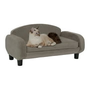 Paws & Purrs Modern Pet Sofa 31.5" Wide Low Back Lounging Bed with Removable Mattress Cover in Espresso / Ash - 61016