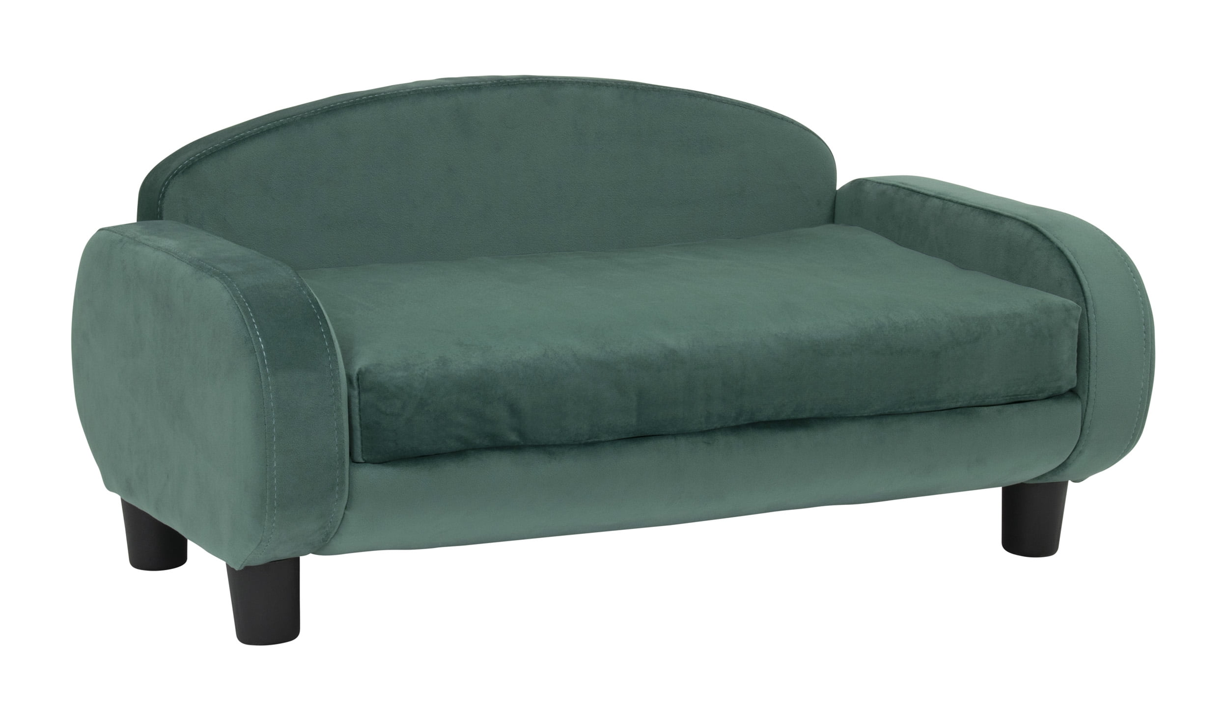 Teal Green Velvet Small Pet Sofa Bed with Removable Cover