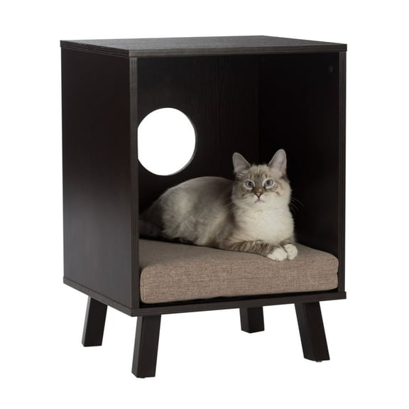 Paws & Purrs Pet Bed End Table Nightstand for Dog or Cat with Easy to Clean Mattress Cover
