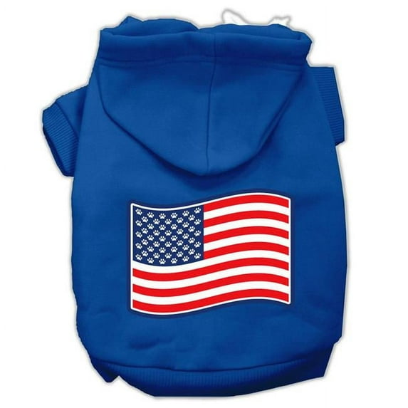 Paws & Stripes Screen Print Pet Hoodies, Blue - 2XL