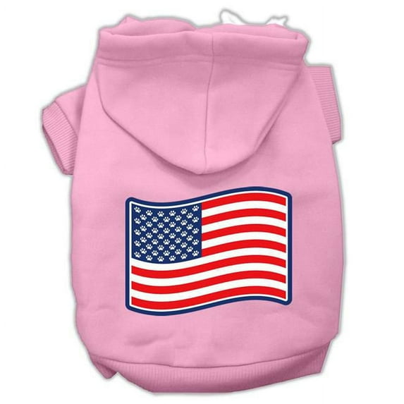 Paws & Stripes Screen Print Pet Hoodies, Light Pink - Extra Large