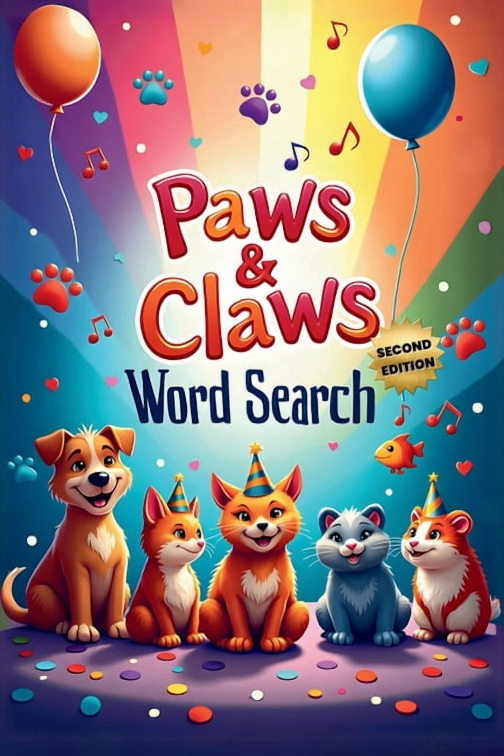 Paws & Claws Word Search (Second Edition): 50 Fun & Easy Pet- Themed Puzzles for Children and Animal Lovers plus 10 Bonu, (Paperback)