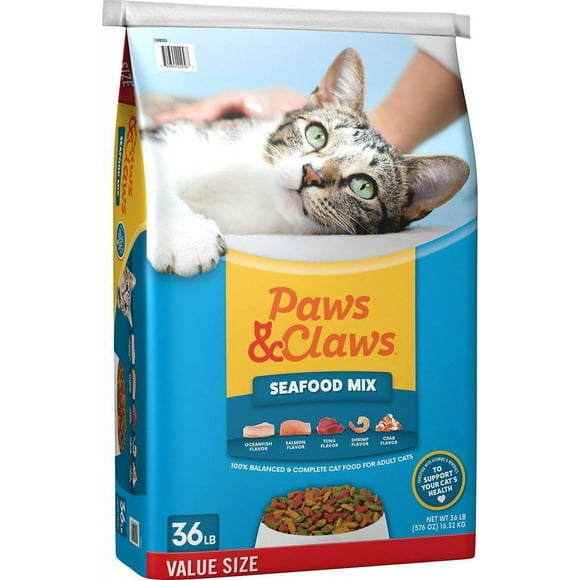 Paws and Claws Adult Seafood Mix Recipe Dry Cat Food, 16 lb