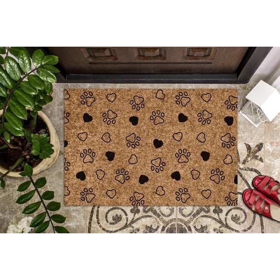 Paws and Hearts Patterned Doormat | Cute Welcome Mat | Adorable Dog Mom Gift Door Mat | Gift | Home Doormat | Housewarming | Closing Gift
