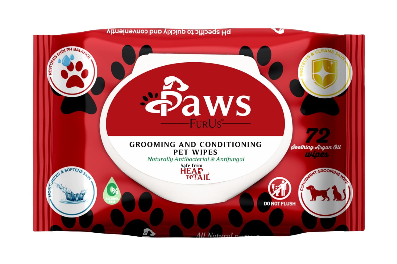 PawsFurUs AllNatural Pet Wipes Total Care for Dogs & Cats