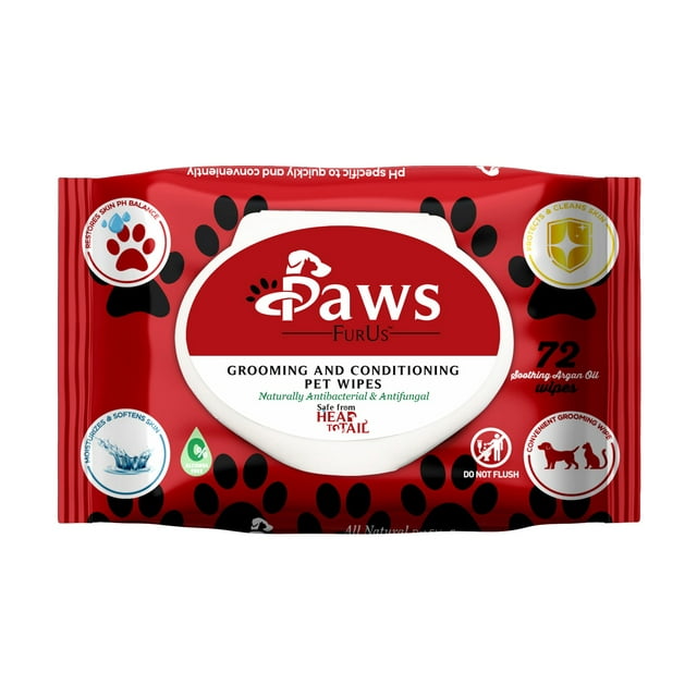 PawsFurUs AllNatural Pet Wipes Total Care for Dogs & Cats