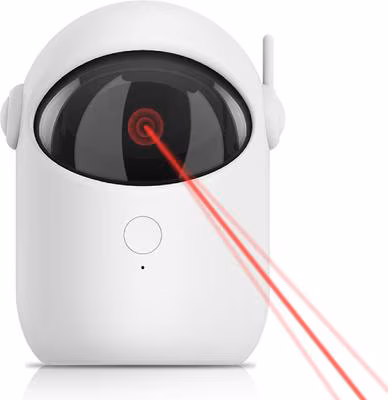 PawsPik Automatic Rechargeable Interactive Alien Laser Cat Toy, White, 1 Count