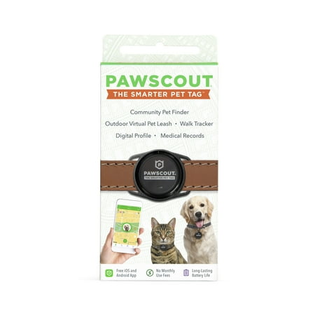 Pawscout Smarter Pet Tag: Community Pet Finder, Outdoor Virtual Pet Leash, Walk Tracker, Digital Profile, Medical Records