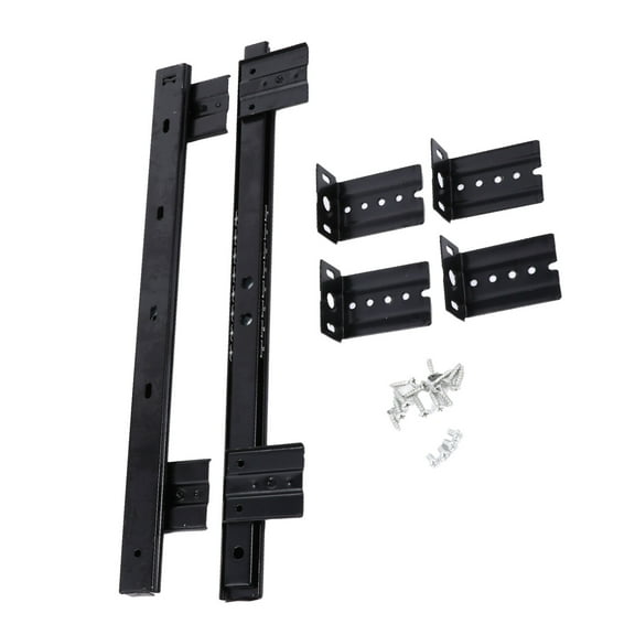 Pawsdot 1Pair Black Steel Drawer Slide Track with Soft Close and Ball Bearings for Quiet Use
