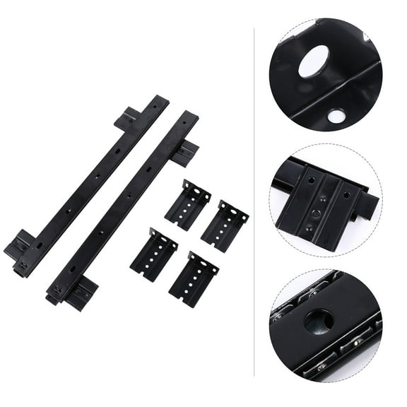 Pawsdot 1Pair Black Steel Keyboard Slide Rail for Drawer Smooth Mute Track with Ball Bearings