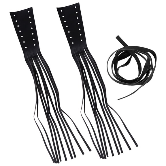 Pawsdot 1Pair Motorcycle Handlebar Covers Black Easy Install Anti Skid Fringe Style Design