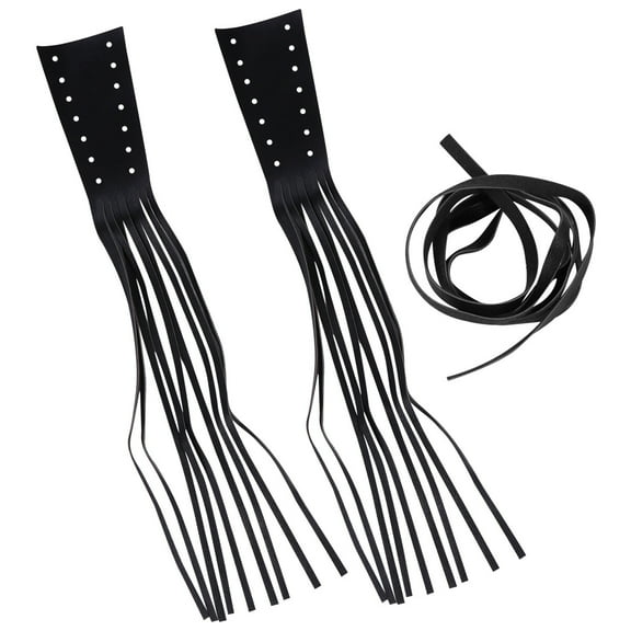 Pawsdot 1Pair Motorcycle Handlebar Grips Black Wear Resistant Anti Skid Surface with Fringe