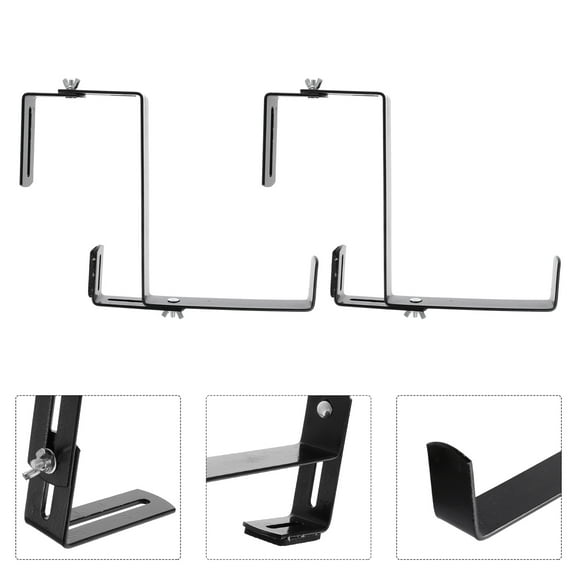 Pawsdot 1Pair Iron Flowerpot Rack Black Adjustable Plant Rack for Hanging Use on Balcony and Indoor Spaces