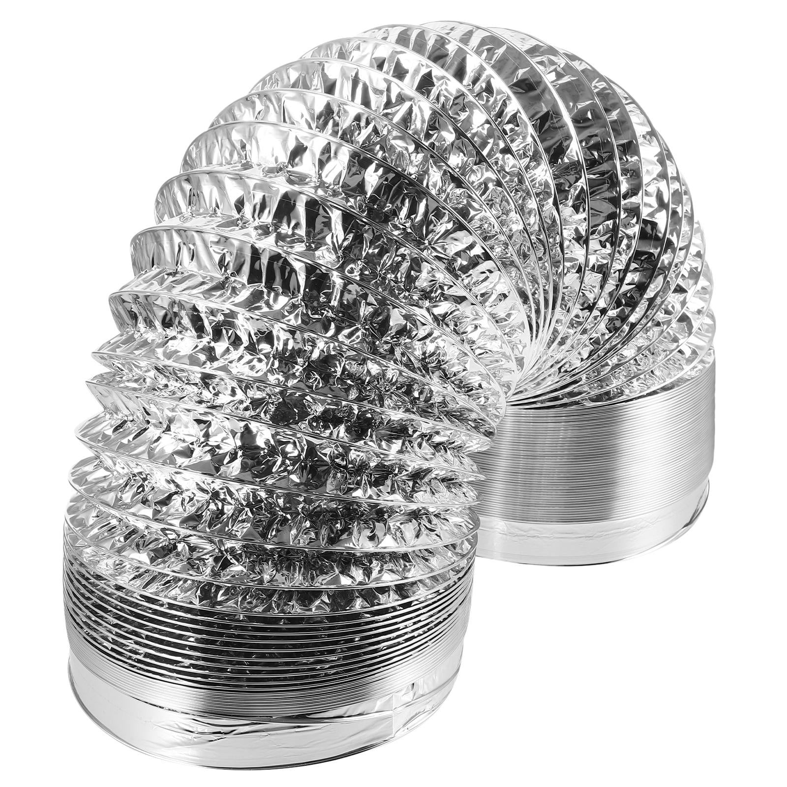 Pawsdot 1Pc Plated Silver Aluminum Dryer Duct Hose with Fire Resistance for Exhaust Fan Ventilation Use