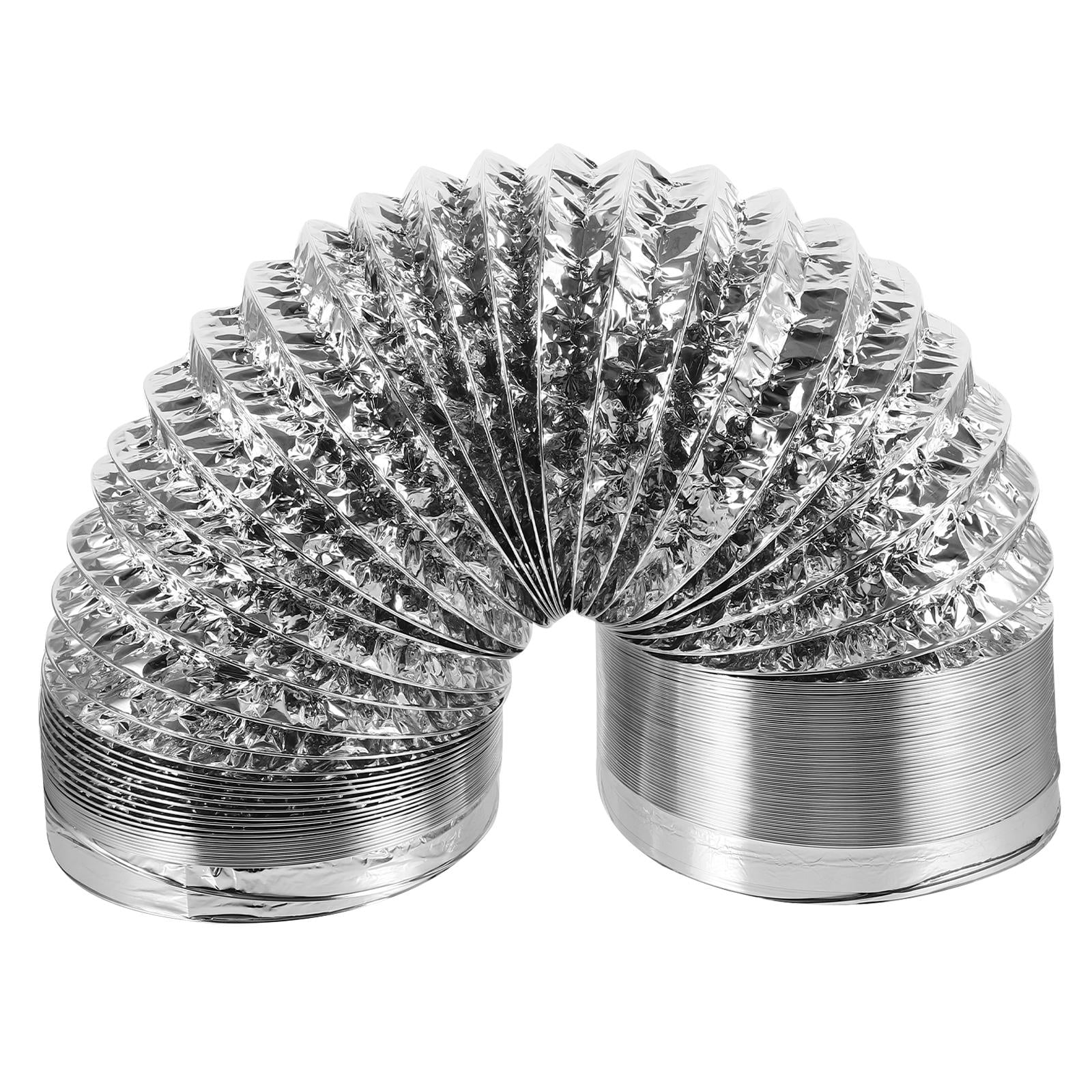 Pawsdot Silver Aluminum Dryer Duct Hose, Fire-Resistant, for Exhaust Fans