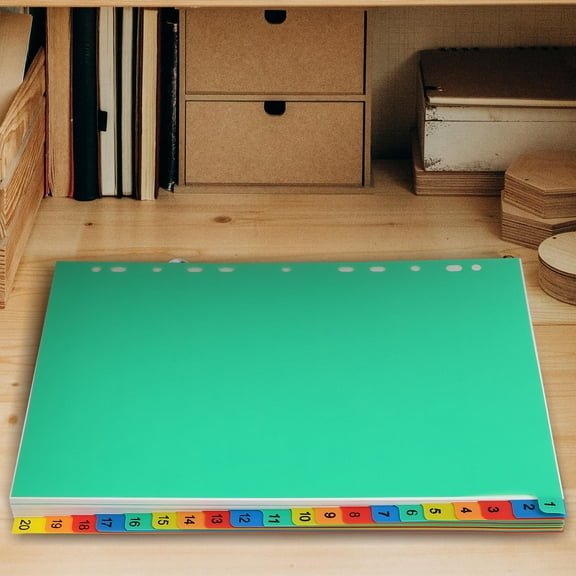 Pawsdot 20 Pages Tab Dividers Plastic Assorted Color for Document Separation