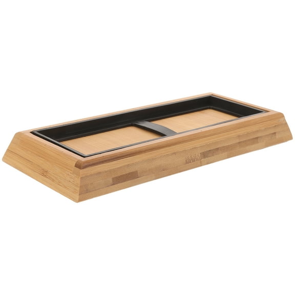 Pawsdot 1Set Durable Bamboo Sharpening Stone Base with Rubber Grip for Kitchen