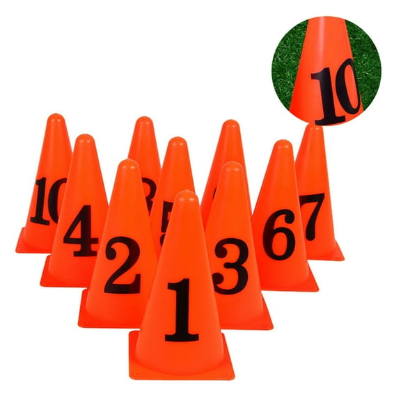 Pawsdot 10Pcs Marker Bucket Set with Number Markers Orange Environmentally Friendly Training Cones